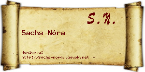 Sachs Nóra névjegykártya