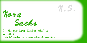 nora sachs business card